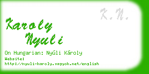karoly nyuli business card