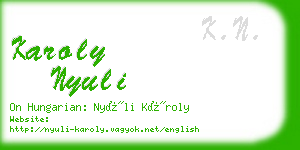 karoly nyuli business card